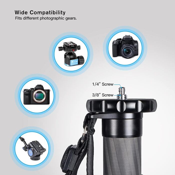 SIRUI AM-326M: карбоновий монопод - легкий та компактний, вантажопідйомність 10 кг