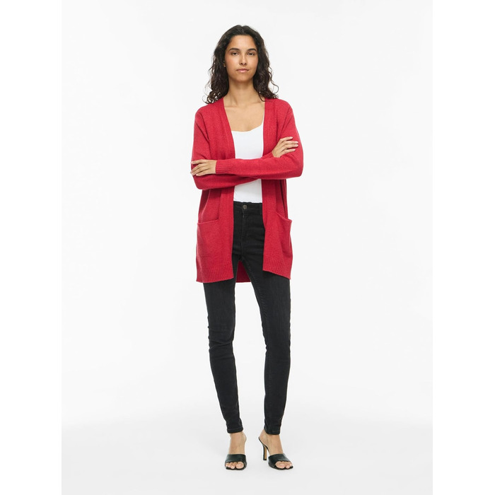 Кардиган Vila Feale VIRIL Basic Savvy Red1 (L) - жіночий в'язаний кардиган