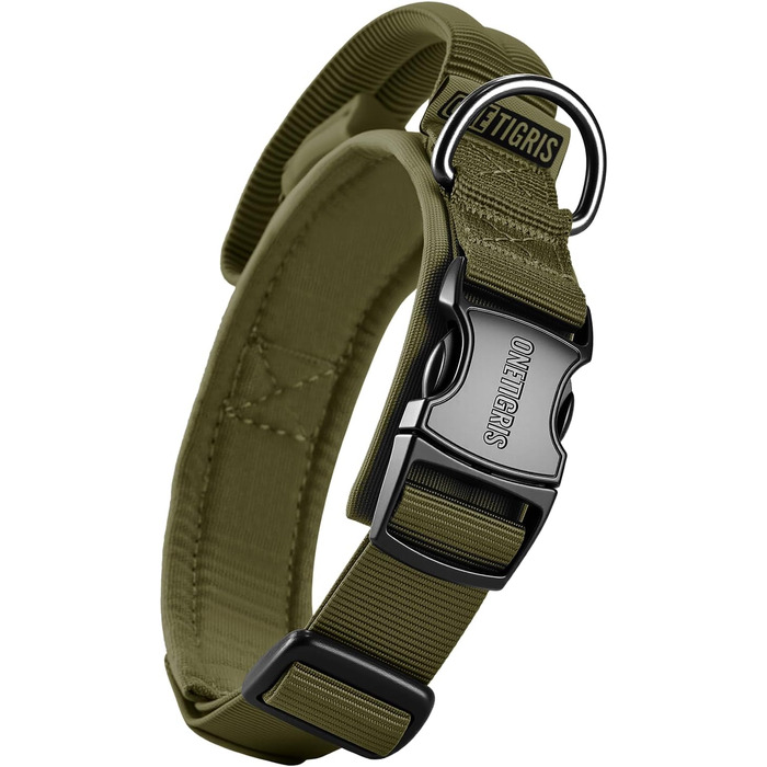 Нашийник для собак OneTigris з металевою застібкою Ranger Green (S)