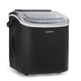 Klarstein Ice Maker - 12kg/24h, 2 sizes, 1.3L water tank, LED displays, transparent lid, portable, ice cube maker for parties/garden events (Black)