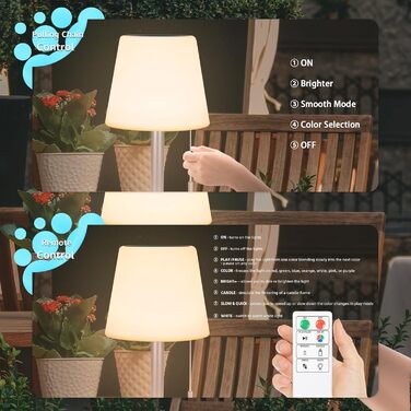 Світлодіодний солярний світильник для столу, вуличний, 2-в-1, бездротовий, 8 кольорів, для саду, кемпінгу (Срібний)