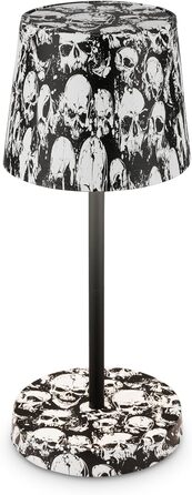 LED настільна лампа BRILONER з бездротовим живленням, регульована яскравість, сенсорне управління, для дому та кемпінгу, з дизайном черепів, Ø105x260 мм