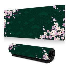 Ігровий килимок для миші XXL 80x30 см, протиковзкий килимок на стіл Sakura для геймерів, офісу, MacBook та ноутбука (темно-зелений)