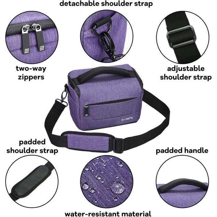Водонепроникна сумка для камери G-raphy Violett для DSLR