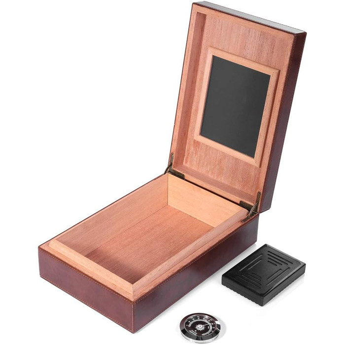 HUMIDOR MEGACRA для сигар: ручна робота, іспанська кедр, гігрометр, зволожувач, на 10-20 сигар