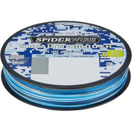 Плетена рибальська ліска Spiderwire Stealth Smooth 8, 300 м, Blue Camo, 8-ниткова, мікропокриття, діаметр 0,06-0,39 мм, навантаження 5,4-46,3 кг (0,11 мм – 10,3 кг), 2020 рік