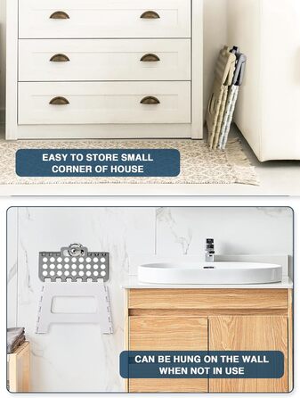 Складний стілець HOUSE DAY 22см, сірий та білий - для дому, кемпінгу, пікніка, дітей