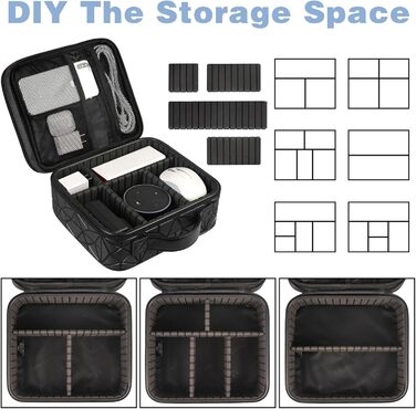 MATEIN Cable Bag Organizer, Cable Bag Travel 3-Layer Cable Organizer Cable Storage Cable Organizer Bag for Phone, Charger Cables, Electronics, Black