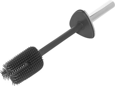 Joseph Joseph Flex 360 Luxury Toilet Brush and Holder Set with Drip-Free, Blockage-Free, Interchangeable Triple-Action Brush Head - Stainless Steel