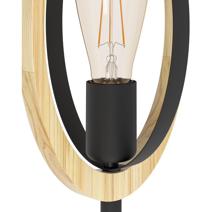 Торшер EGLO Basildon 1: дерев'яний торшер з текстилем та металом, з вимикачем, E27, для вітальні та спальні