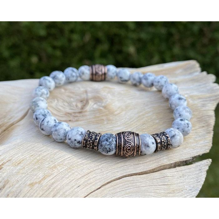 Браслет Вікінгів з жадеїту (8 мм) | Ручна робота | З подарунковою коробочкою | 22 см