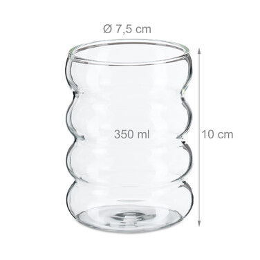 Set of 4 Decorative Ripple Glasses