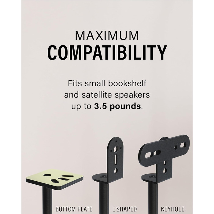 Регульована підставка для динаміків Sanus – висота від 71,1 см до 96,5 см – для сателітів та малих колонок (Bose, Harman Kardon, Polk, JBL, KEF, Klipsch, Sony)