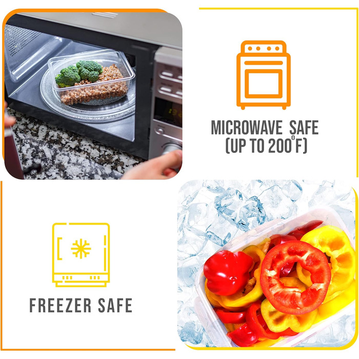 Набір контейнерів KICHLY 24 шт. з кришками: для зберігання продуктів, meal prep, заморожування. Без BPA, червоний.