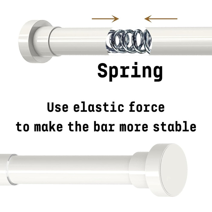 Штанга для душу без свердління, нержавіюча сталь, регульована, 85-160 см, діаметр 25 мм, срібляста