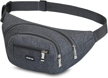 Водонепроникна поясна сумка на пояс для жінок та чоловіків, 3 кишені на блискавці, для піших прогулянок, відпочинку на природі, спорту, подорожей, гаманець (Сірий)