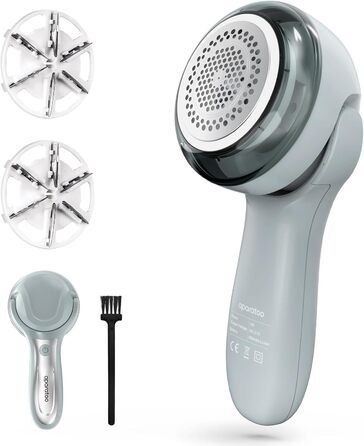 Електричний видалення ворсу для одягу - щітка для одягу, 3 леза, USB, сірий