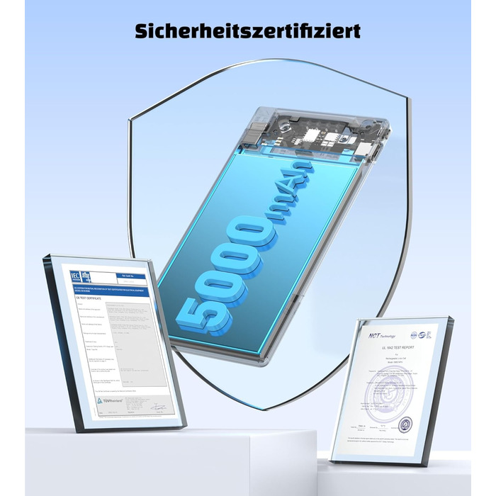 Power Bank Auskang 5000mAh Slim з кабелем для iPhone (до iPhone 14) - блакитний