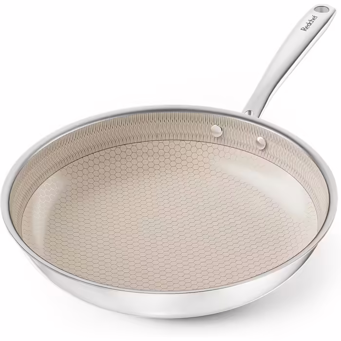 Redchef Waffle Pan 20 cm, Stainless Steel Waffle Pan with Premium Non-Stick & Scratch-Resistant Surface, PTFE-Free, PFAS-Free, PFOA-Free, Induction Pan with Smart Heat Distribution for All Cooktops (28cm)