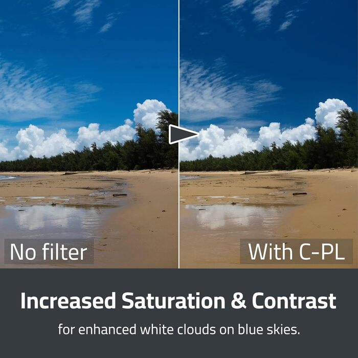 Поляризаційний фільтр Kenko PRO1D SMART C-PL 72mm: регулювання кольорів, контроль відблисків від води та скла