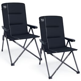 Кампінговий стілець розкладний Timber Ridge 2 шт, чорний, з високою спинкою, 3 положення, до 160 кг, широкий сидіння 57 см, для кемпінгу, балкону, дачі
