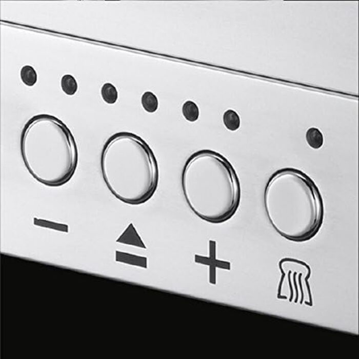 Russell Hobbs Toaster [Slot for 2 slices / 1 wide slice of bread] Elegance Glass/Stainless Steel (extra wide toast slot, including bun attachment, 6 browning levels + defrost & reheat function) 23380-56
