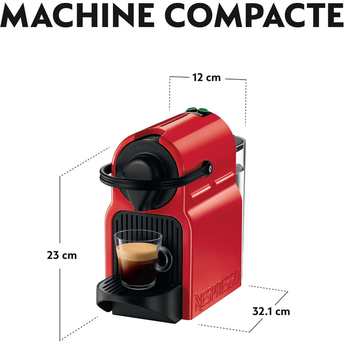 Кавомашина Nespresso Inissia від Krups, червона, для кавових капсул YY5506FD