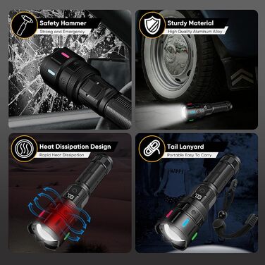 Ліхтар LED Windfire 20W, 990000 люмен, тактичний, водонепроникний, 5 режимів, для кемпінгу та активного відпочинку