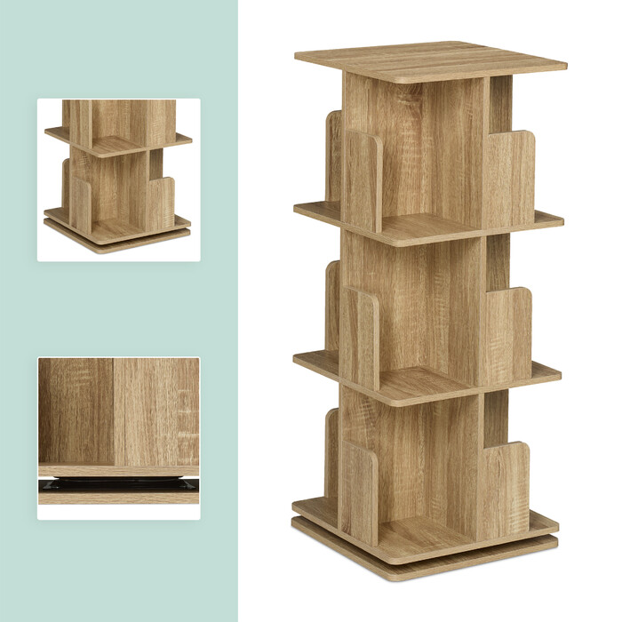 Relaxdays Corner Bookshelf with Wood-Look Finish