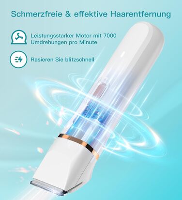 Електричний тример для бікіні 3-в-1 для жінок: тример для обличчя та інтимної зони, для чутливої шкіри. Вологостійкий, для мокрого та сухого використання, перезаряджається