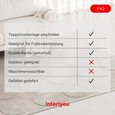 Килимок для вітальні Interiyou Cannes 120x170 см кремовий - для спальні, дитячої, їдальні. Коротке ворсування, скандинавський бохо-стиль, геометричний малюнок, високий/низький ворс