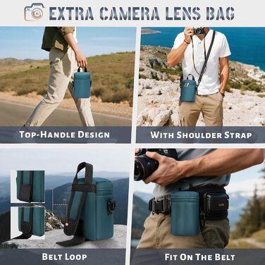 Рюкзак для фотокамери RAINSMORE: водонепроникний, з захистом від дощу, для DSLR/SLR, з відділенням для ноутбука, зелений