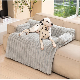 М'яке ліжко для собак Avont Flauschige, килимок-подушка для собак та котів знімний та пральний чохол, антиковзаюче дно, велике/світло-сірий, 105 x 18 x 95 см