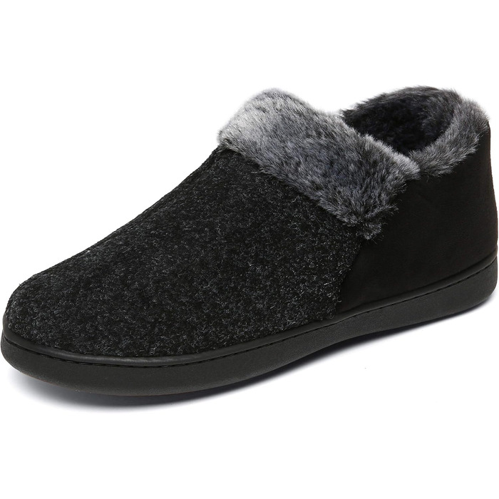 Тапочки халатні Mishansha Herren Winter з підкладкою Memory Foam, тепла зимова модель, розмір 39-48, колір: димний чорний