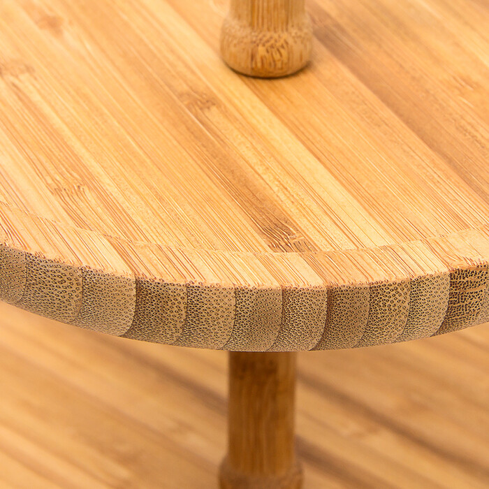 Relaxdays Bamboo Shelf with 2 Bowls