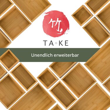 TAKE® 6-Piece Drawer Organizer Set made of 100% Natural Bamboo - Boxes in various sizes for Kitchen, Bathroom & Office, Vanity Organizer, Drawer Organizer