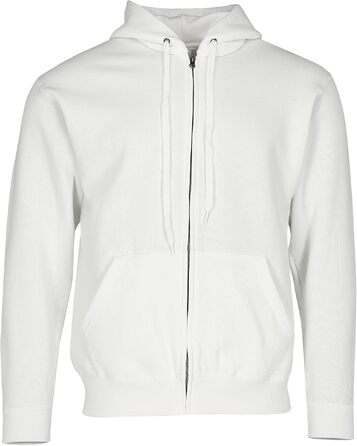 Класична чоловіча толстовка-худі Fruit of the Loom Classic Hooded Sweat Jacket, біла, розмір XXL