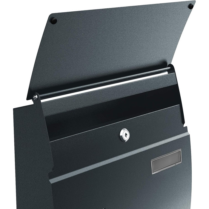 Поштовий ящик настінний SONGMICS з вікном, для імен та 2 ключів, сірий антрацит GMB030G02
