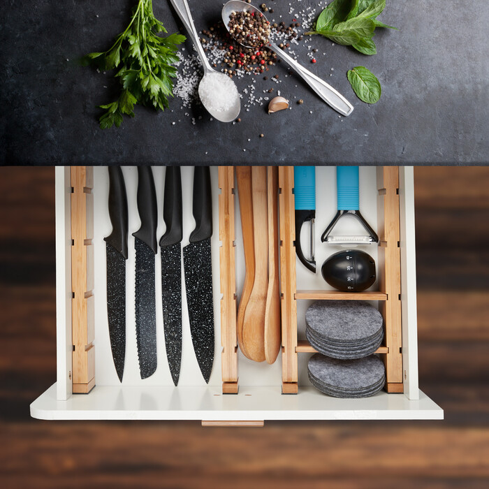 Relaxdays 18-piece Drawer Divider Set made of Bamboo