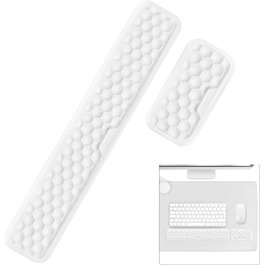 Підставка для зап'ястя та миші Giecy, Memory Foam, Ергономічна, Антиковзка, для офісу, ноутбука, геймінгу (Біла)