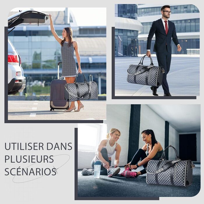 Сумка-трансформер для подорожей 50 л, 2-в-1 з водонепроникним взуттям та системою проти зминання – для жінок та чоловіків, ідеальна для ділових поїздок та відпочинку (Чорна)