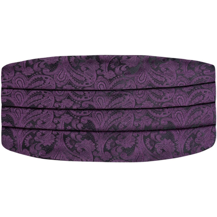 Комплект краватка-хустинка Alizeal Paisley (Aubergine) для чоловіків