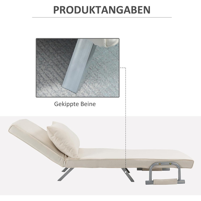 HOMCOM Convertible Sofa Bed with Adjustable Backrest