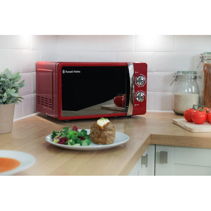Мікрохвильова піч Russell Hobbs RHMM701R, 17 л, 700 Вт, червона