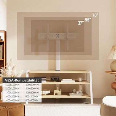 FITUEYES TV Stand with Mount - Adjustable Height Wood TV Console for 37-70 Inch TVs (VESA 600x400)