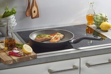 Набір сковорідок BALLARINI Click & Cook, 3 шт, антипригарне покриття Granitium, складані ручки, алюміній, 20/24/28 см, чорний-сірий