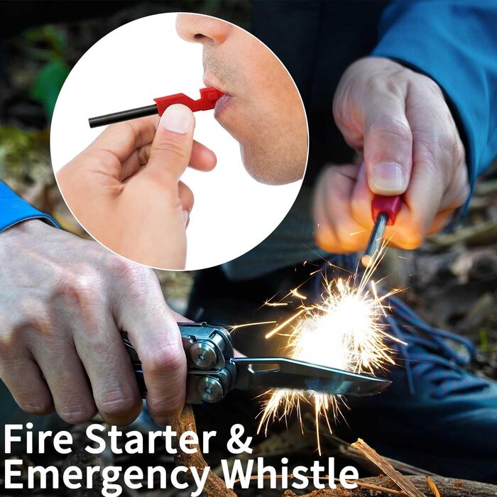 ROCKTOL 22-in-1 Multifunction Pliers - Camping Survival Tool with Fire Starter, Whistle, Glass Breaker & Safety Lock