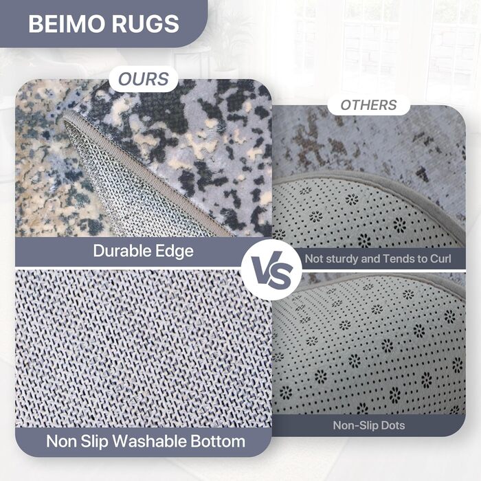 Килимок для вітальні BEIMO, абстрактний дизайн, короткий ворс, 120x170 см, антиковзаючі, для спальні, ванної, кухні, коридору, блакитний