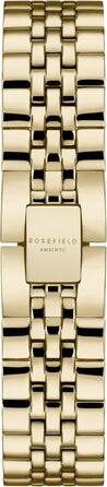 Жіночий наручний годинник Rosefield Boxy XS білий циферблат Sunray, золотисто-чорний, 22x24 мм