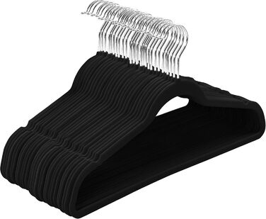 Utopia Home Premium Velvet Clothes Hangers - 50 Pack - Non-Slip & Durable Clothes Hangers - Black Clothes Hangers with 360 Degree Swivel Hook - Heavy-Duty Clothes Hangers